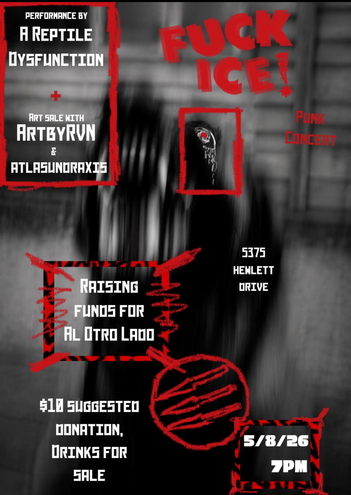 Fuck Ice punk concert flier